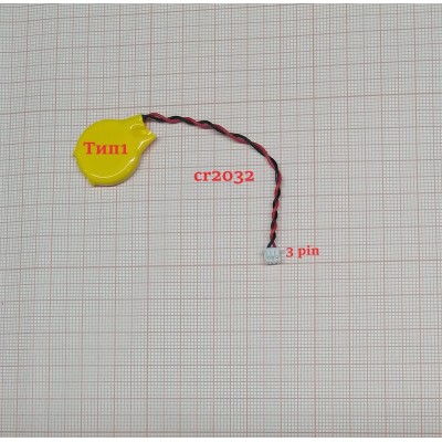 Батарейка с коннектором CMOS BIOS CR2032-3pin ТИП 1