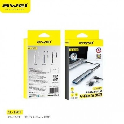 Хаб Type-C HUB Awei CL-150T (Type-C to USB2.0*4