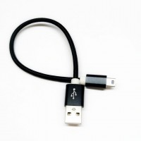 Кабель mini USB (в оплетке) короткий, 26 см