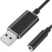 Адаптер переходник (внешняя звуковая карта) USB 2.0 с гнездом 3,5 мм/0,2м